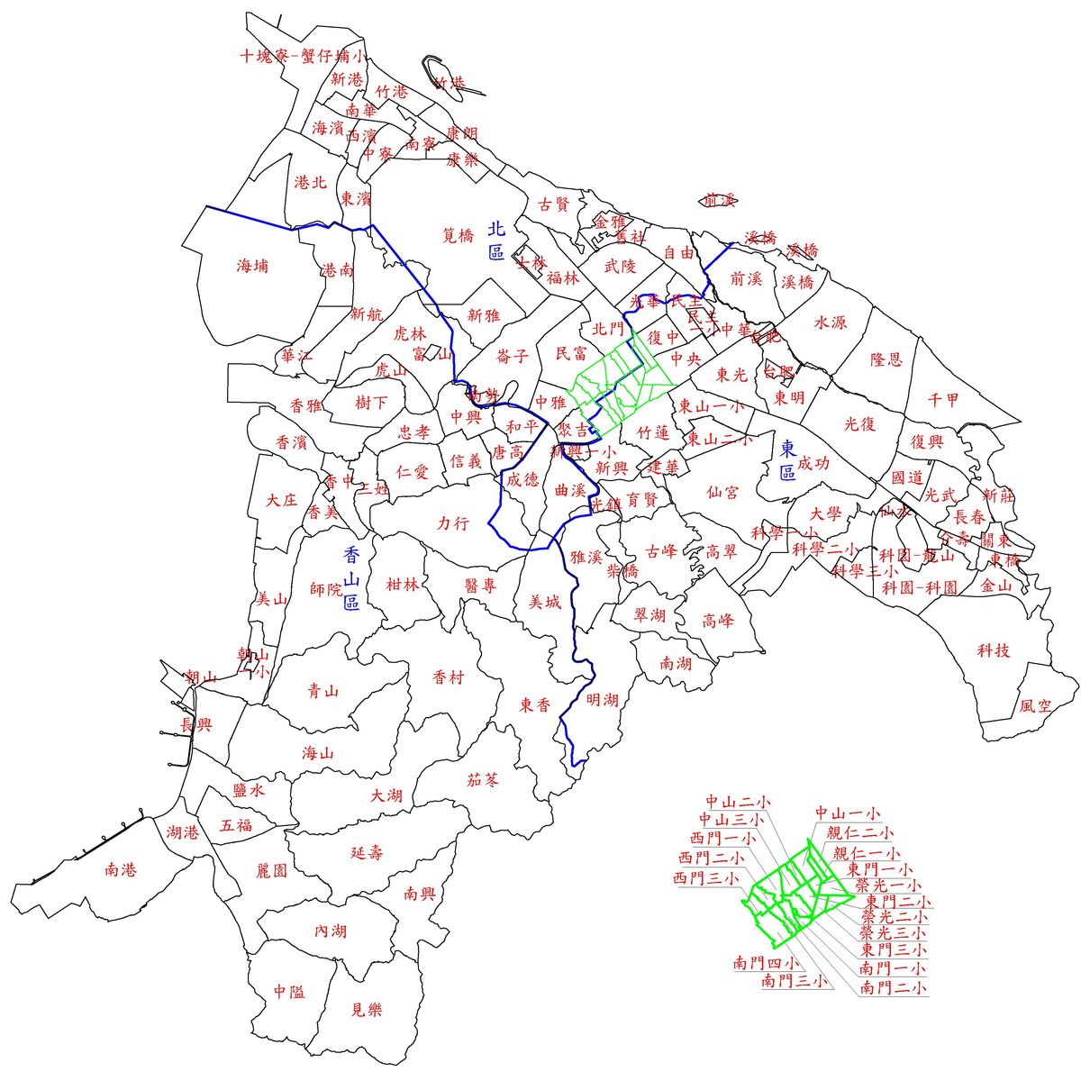 新竹市行政區地段圖